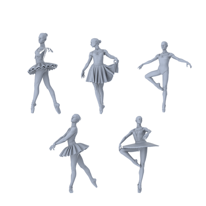 MRY-SFW LYTR509 Modern Ballet Dancers Dance Group of 5 Minia – LCD 3D printed resin model kit, image 1