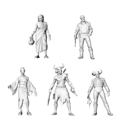 MRY-SFW LYGR302 3D Printed Exotic Style Zombie Miniatures, Multi-Cultural Themed Undead Figures for Tabletop Wargames & Dioramas