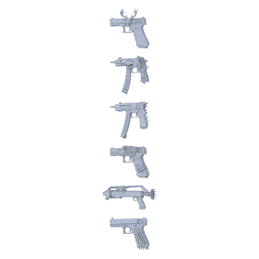 MRY-SFW LYGS265 Floral Beast Spirit Series - 6-Piece Classic Pistol Set Modified with Fierce Beast Elements