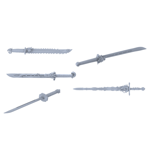 MRY-SFW LYGS369 Modern Dragon Pattern Battle Blade 5 pcs