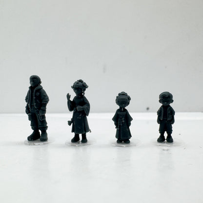 MRY-SFW LYTS140 3D Printed Chinese Style & Modern Mix 4Pcs Figures Anime Character Model Set for Collection Diorama HO Scale