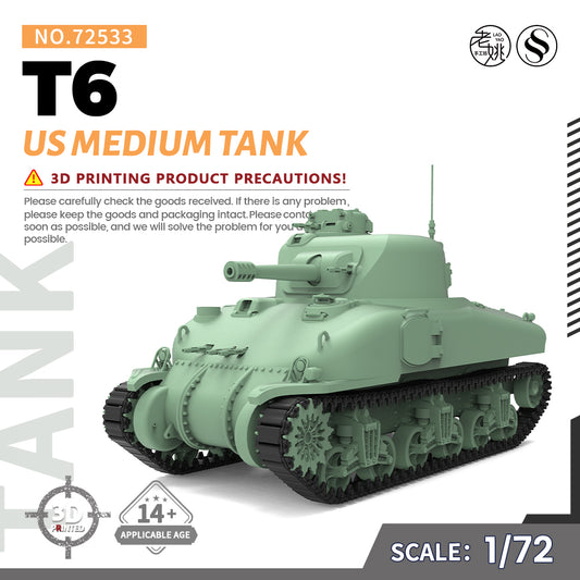 SSMODEL 533 Military Armoured Model Kit US T6 Medium Tank