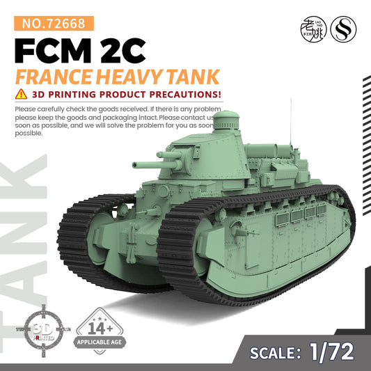 SSMODEL 668 Military Armoured Model Kit France FCM 2C Heavy Tank