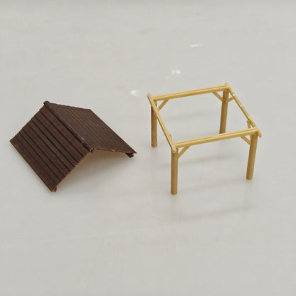 RHF0422 Farm-style Sunshade Canopy Desktop Ornament Sand Table Architecture Architectural Model Miniature House Small-scale Landscaping