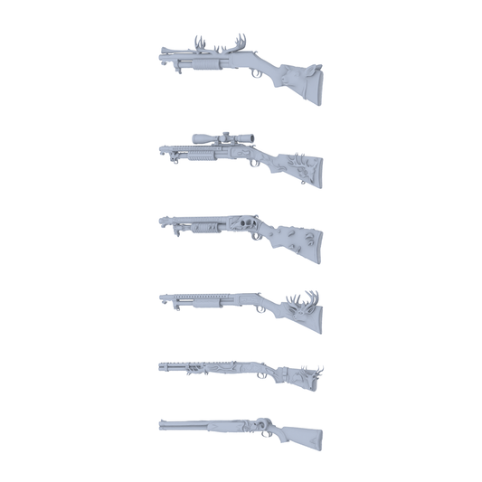 MRY-SFW LYGS338 Spirit Deer Shotgun Series - 6-Piece Shotgun Set Modified with Antler & Deer Head Elements