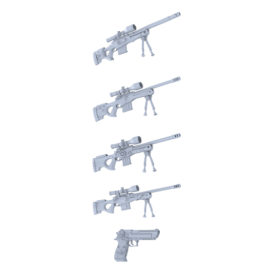 MRY-SFW LYGS294 Gear Rage Series - 5-Piece Sci-Fi Sniper Rifle Set Modified with Mechanical Gear Elements