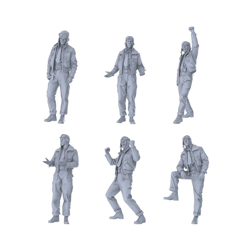 MRY-SFW LYGR200 US military World War II pilot daily World War II theme military model war flag resin white mold theme war chess miniature soldier scene character hand model hand painting