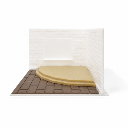 RHF0405 Modern Open-Plan Miniature Scene Frame, Single-Side Display Empty Room, Universal Base for Dollhouse/Action Figure Scenes Desktop Ornament Creative DIY Hut Dollhouse