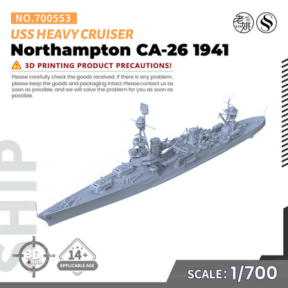 SSMODEL 553 Military Warship Model Kit US Navy Northampton Heavy Cruiser CA-26