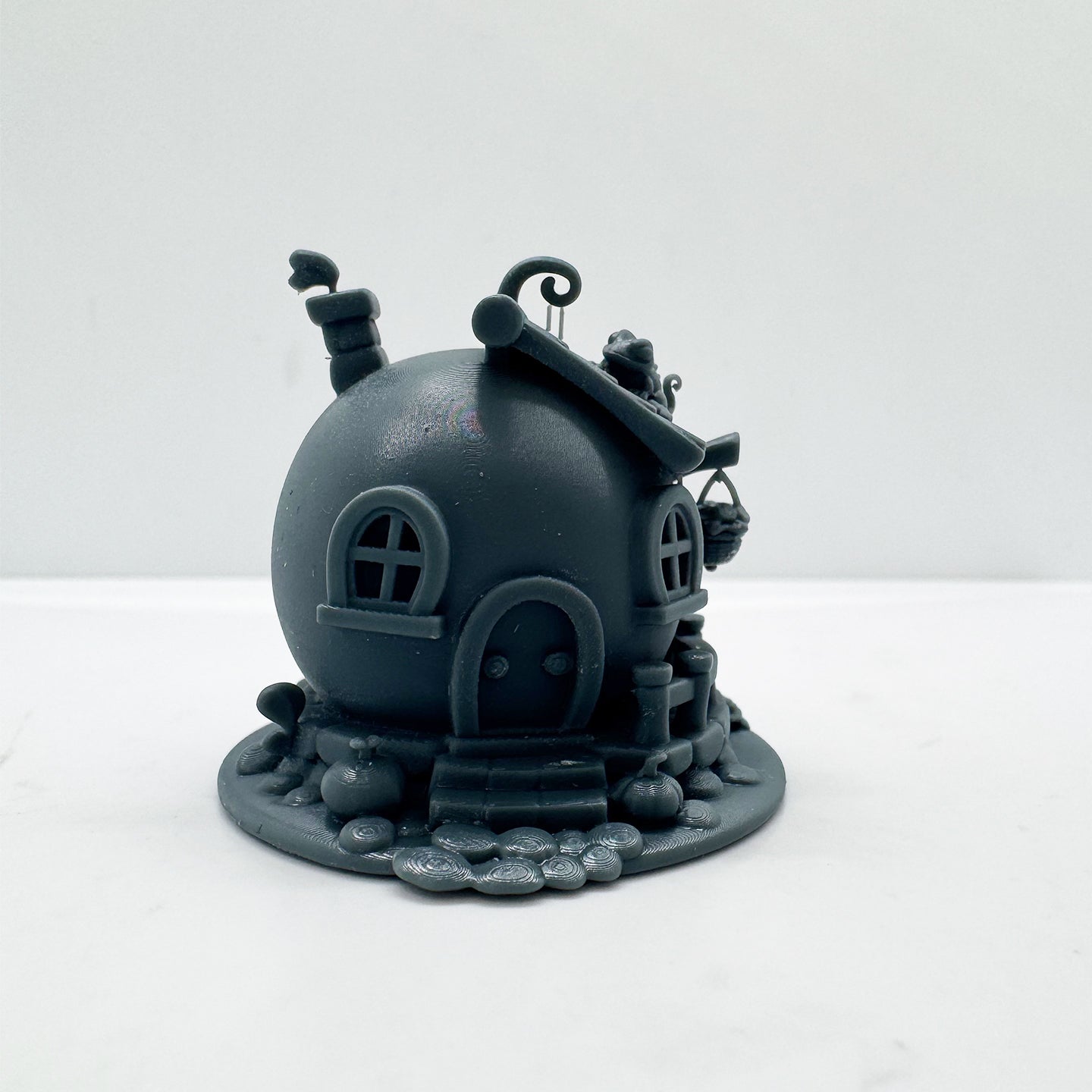 LYTS178 3D Printed Pomelo-Shaped Fairy House - Whimsical Fantasy Style Miniature Scene Decoration