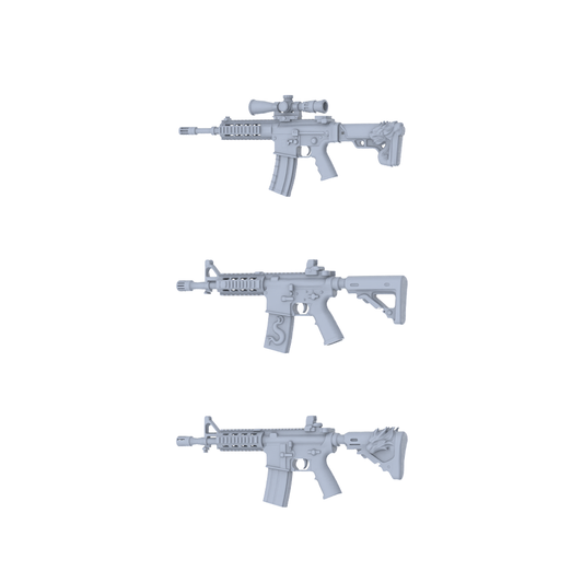 MRY-SFW LYGS105 Nature-Inspired Modified AR Rifle 3D Models - 3 Piece Untextured Set