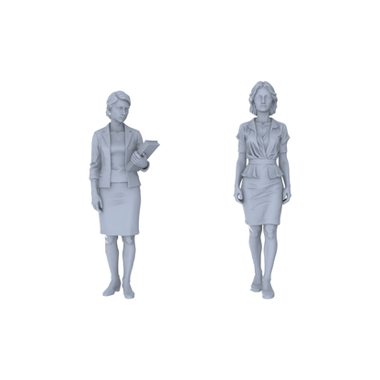 Yao's Studio LYTR238  Miniature Urban Professional Women 2-Pack, Unpainted Diorama Models for Scene Building & Custom Painting Miniatures Diorama Resin Figures