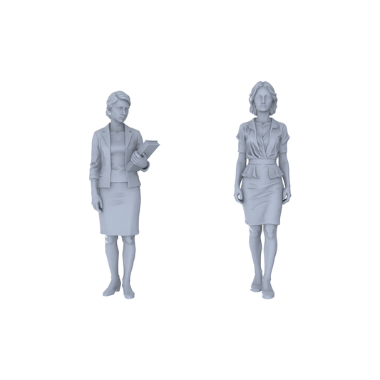 Yao's Studio LYTR238  Miniature Urban Professional Women 2-Pack, Unpainted Diorama Models for Scene Building & Custom Painting Miniatures Diorama Resin Figures
