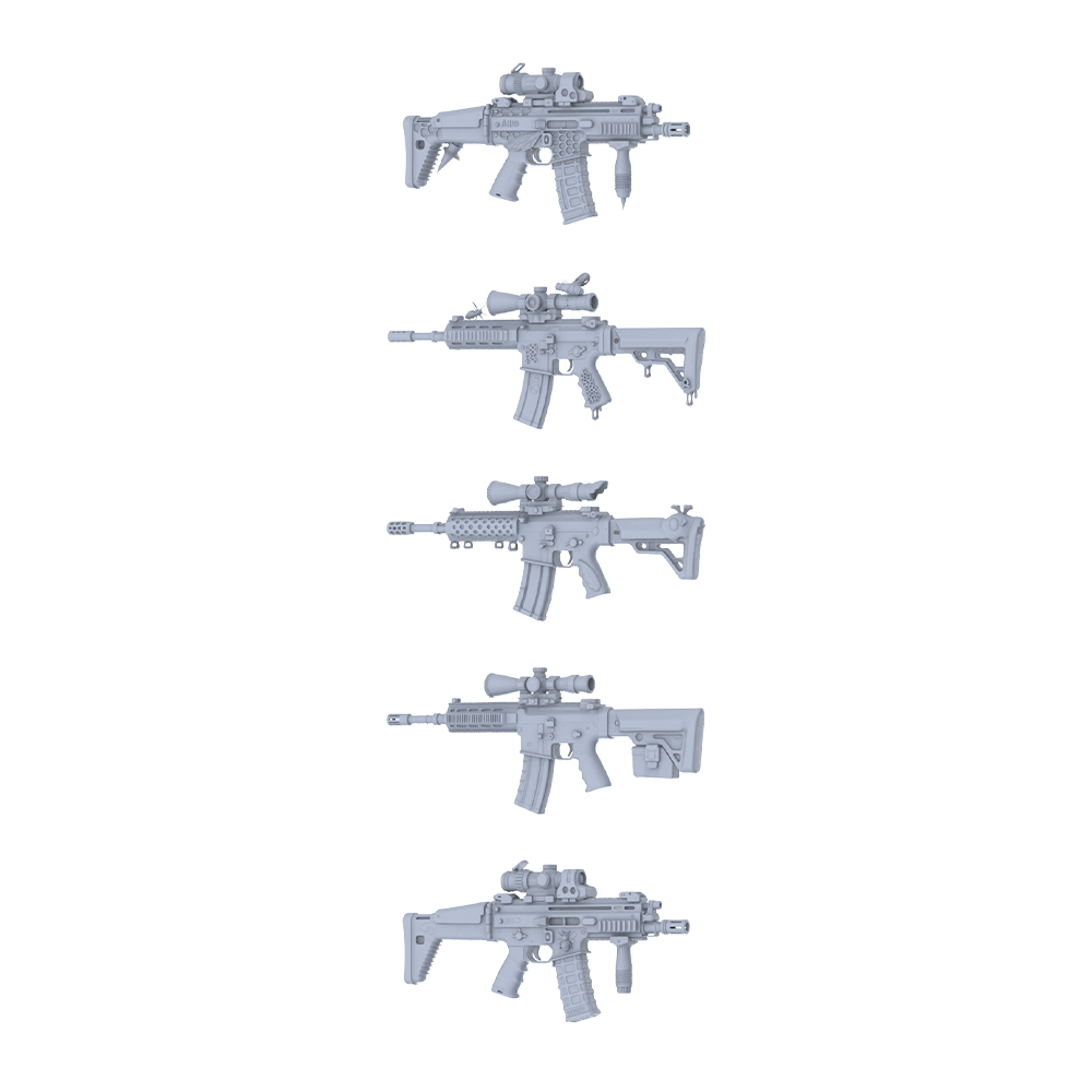 MRY-SFW LYGS349 Alien Bug Totem Series - 5-Piece Custom Tactical Rifle Set Modified with Full Bionic/Bug Carving Elements