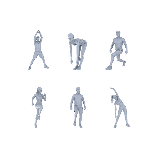 Yao's Studio LYTR336  Unpainted Miniature Basketball Diorama Set 6-Pack for Model Painting & Display Miniatures Diorama Resin Figures