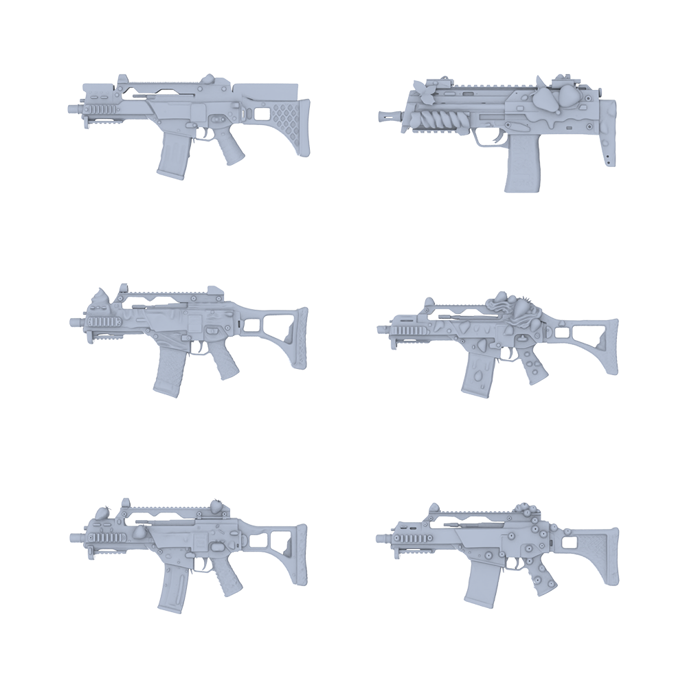 MRY-SFW LYGS055 Biomorphic G36 Rifle Collection - 6 Decorative Models