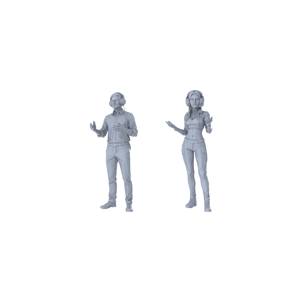 MRY-SFW LYTR375  Broadcasters 2-Pack, Ideal Streamer, Tabletop Painting Miniature Car Diorama Figures Scene Props Accessories Resin