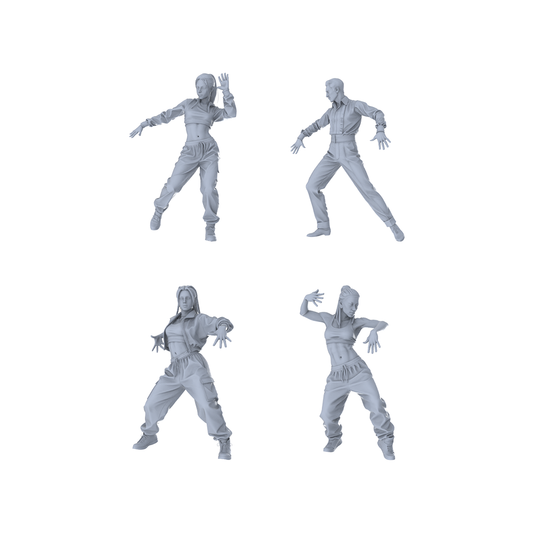 MRY-SFW LYTR450 Urban Street Scene Set? 4 in Dynamic Poses. Ideal modern city, dance studio, or graffiti backdrop dioramas. Miniature Car Diorama Figures Scene Props Accessories Resin