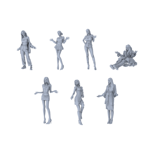 MRY-SFW LYGR179 Beauty 7Female Warrior Chess Resin White Model War Game Miniature Soldier Scene Character Figure Hand Painted