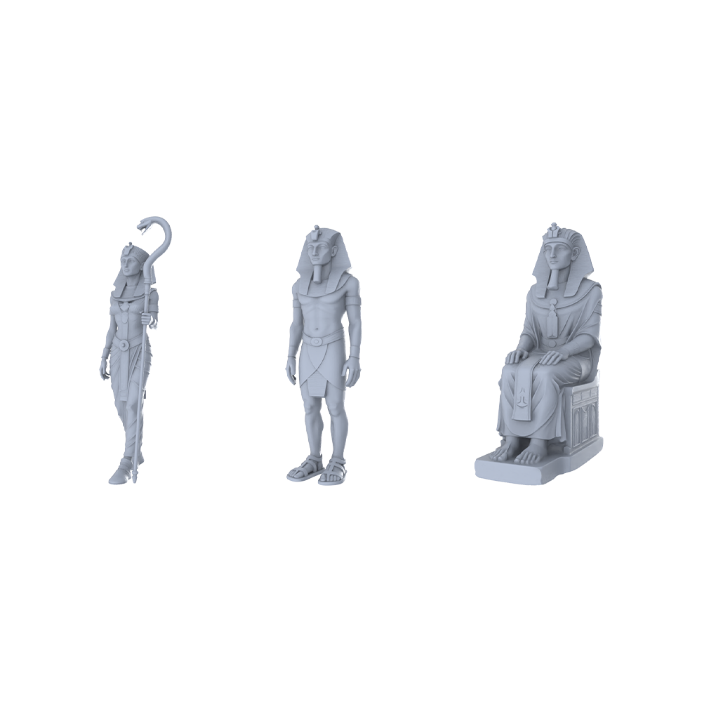 MRY-SFW LYTR465 Ancient Egyptian Pharaohs Royals Royal Trio of 3 Miniature Car Diorama Figures Scene Props Accessories Resin