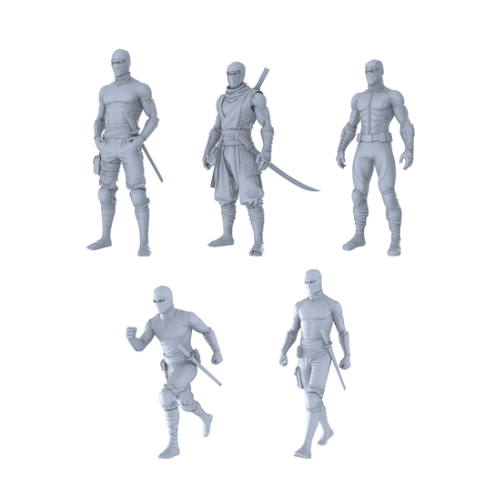 MRY-SFW LYGR208 Ninja basic action war flag resin white mold theme war game miniature soldier scene figure hand model hand painting