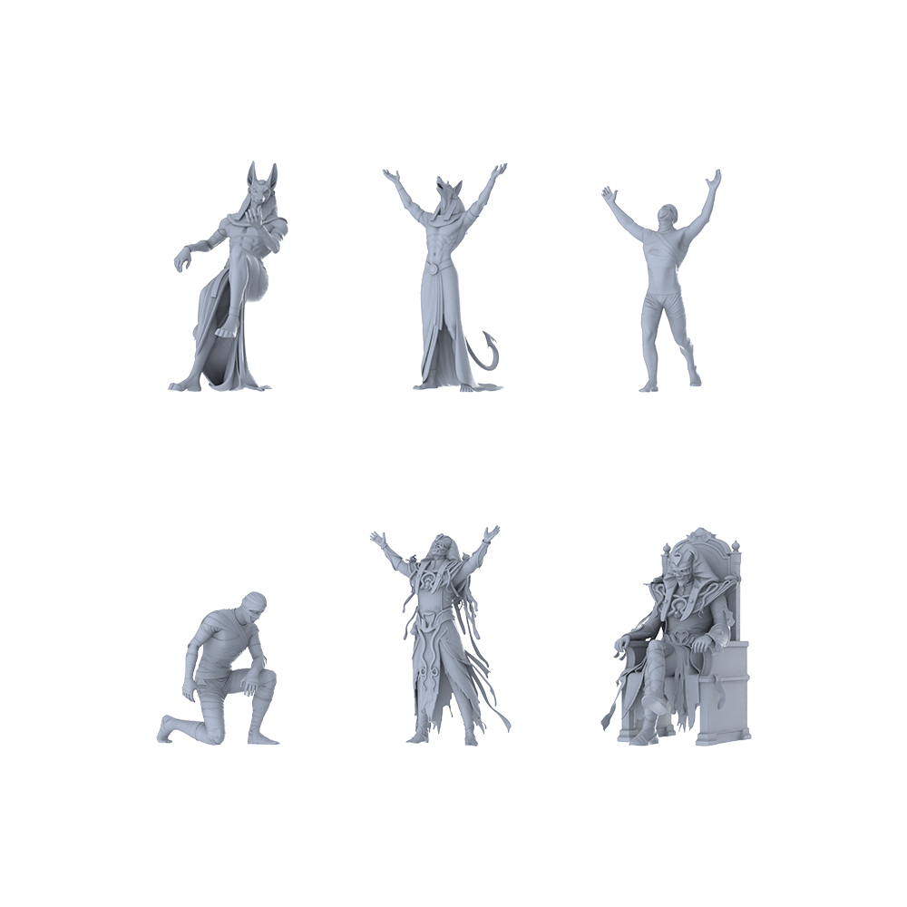 MRY-SFW LYGR341 Ancient Egyptian Gods Six Group Worship Action