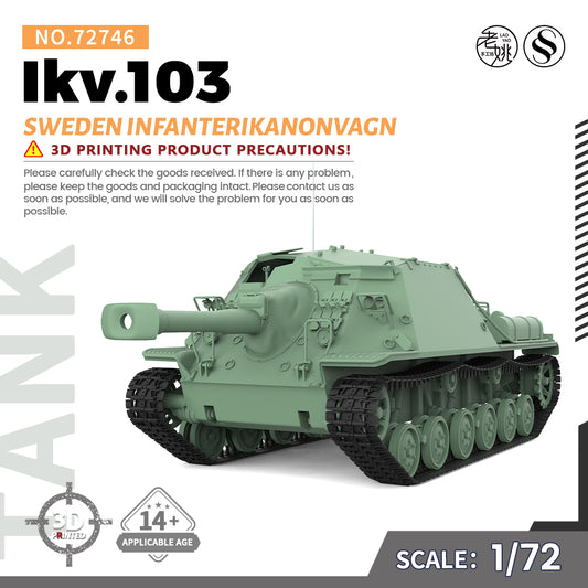 SSMODEL 746 Military Armoured Model Kit Sweden Infanterikanonvagn Ikv.103