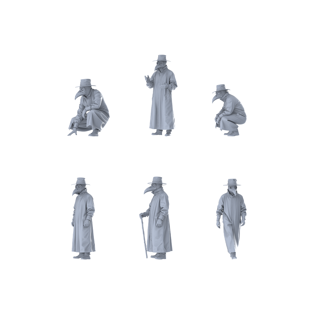 MRY-SFW LYGR411 Medieval Plague Doctor Six-Person Daily Routine