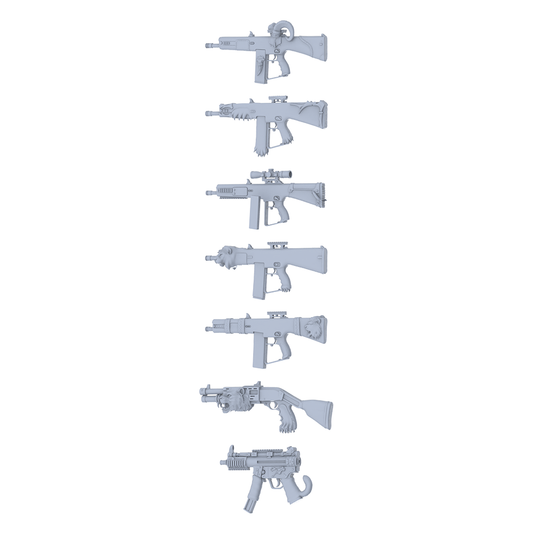 MRY-SFW LYGS340 Beast Spirit Tactical Series - 7-Piece Assault Rifle/Shotgun Set Modified with Beast Head & Claw Elements