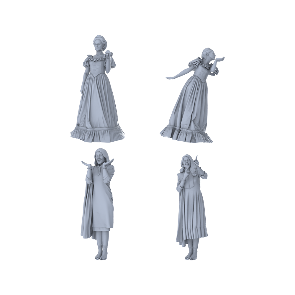 MRY-SFW LYTR461 Classical Art Female Sculptures Graceful Poses Quartet 4-Piece Set