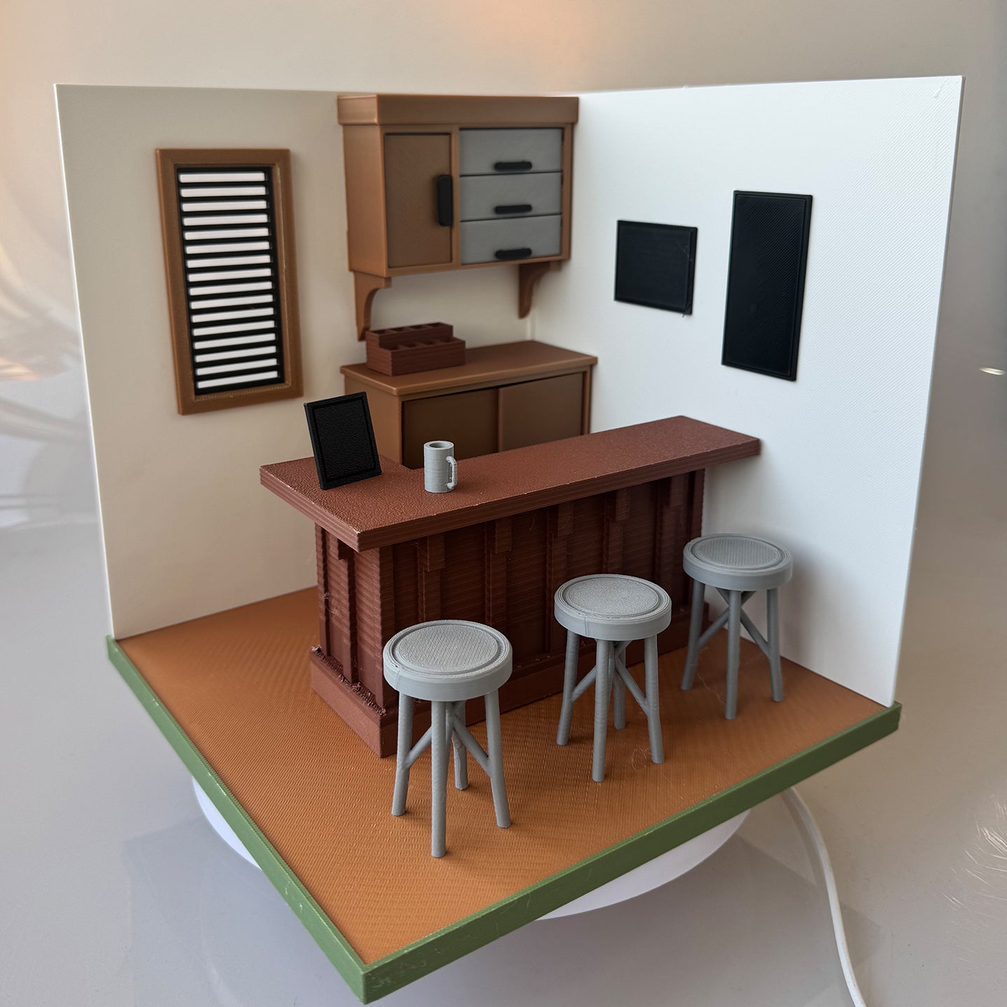 RHF121020 Wine Counter 3D Printing DIY Miniature Scenes Dollhouse Frame Creative Decorations Desktop Scenarios Mini Models BJD OB Doll