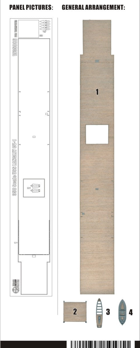 Hunter W35086 1/350 Wood Deck USS LANGLEY CV-1 FOR TRUMPETER 05631