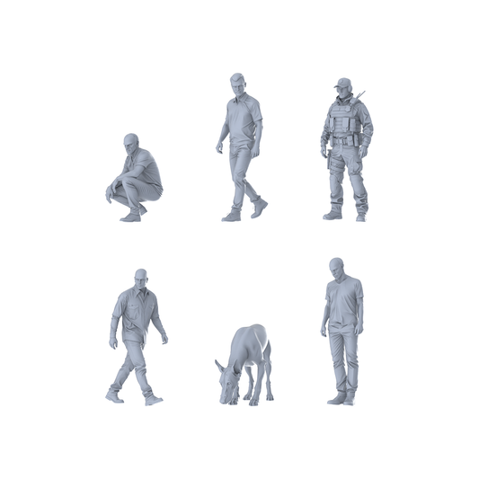 MRY-SFW LYGR257 Modern urban three people and one dog six-man group reconnaissance