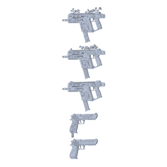 MRY-SFW LYGS356 Blooming Totem Series - 5-Piece Custom Tactical Firearm Set Modified with Full Floral & Carving Elements