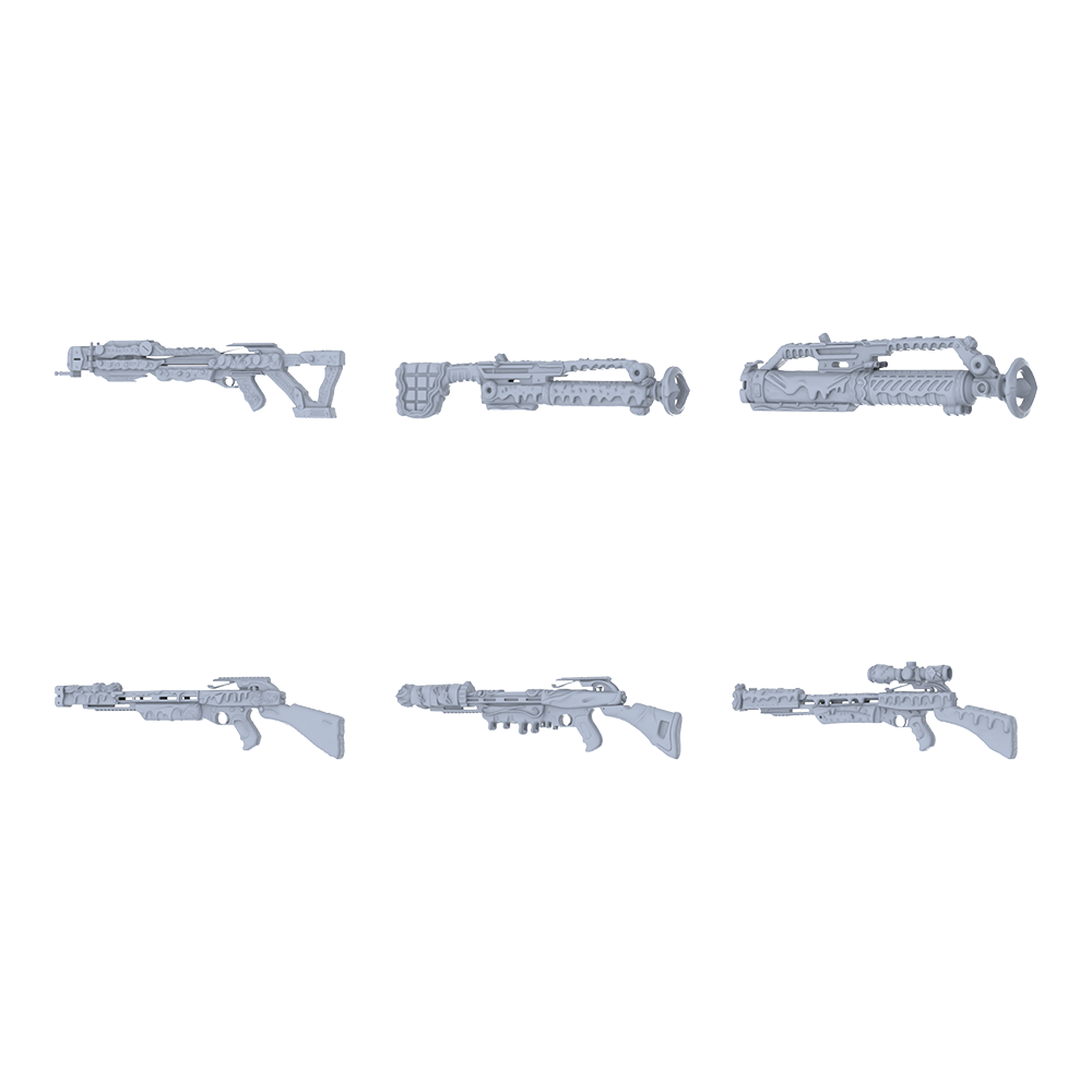 MRY-SFW LYGS066 Futuristic Modified Sci-Fi Weapon Collection - 6 Decorative Models