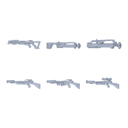 MRY-SFW LYGS066 Futuristic Modified Sci-Fi Weapon Collection - 6 Decorative Models