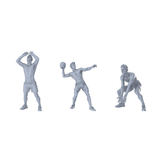 MRY-SFW LYTR393  Volleyball Players 3-Pack, Ideal Court, Tabletop Painting Miniature Car Diorama Figures Scene Props Accessories Resin