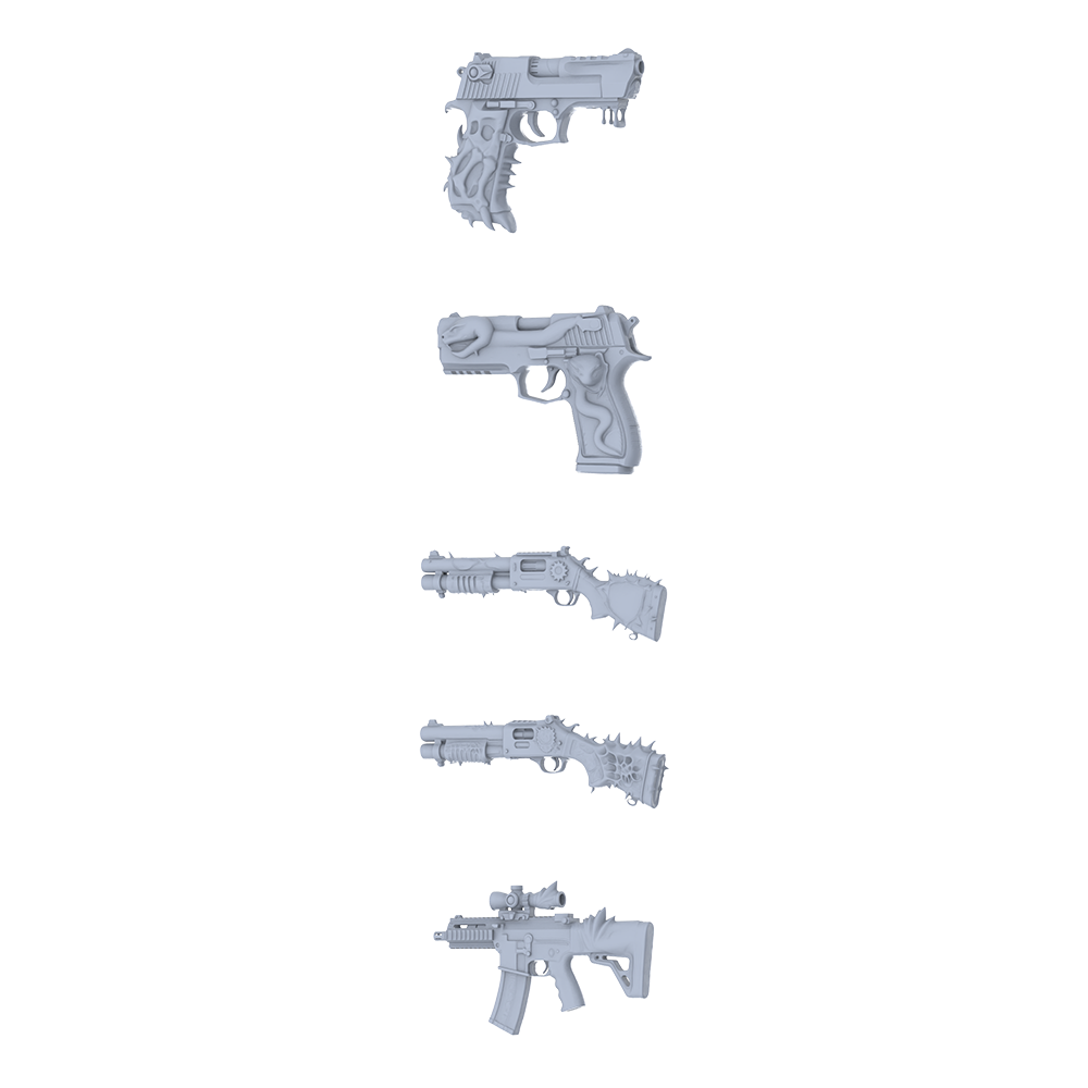 MRY-SFW LYGS137 Wraith & Spike Modified Tactical Gun Collection - 5 Decorative Models