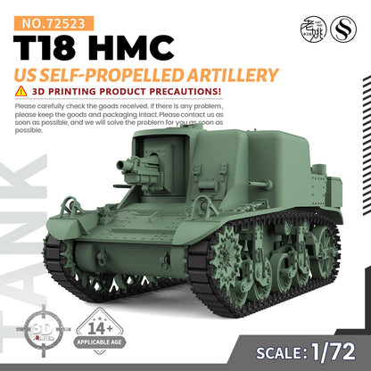 SSMODEL 523 Military Armoured Model Kit US T18 HMC Self-propelled Artillery