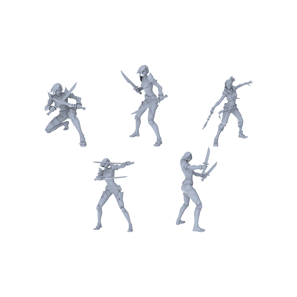 MRY-SFW LYGR066 Blade Squad 2 Military Theme Wargame Resin White Model Game Theme Sci-Fi Theme Wargame Miniature Soldiers Scene Characters Figure Hand-Painted