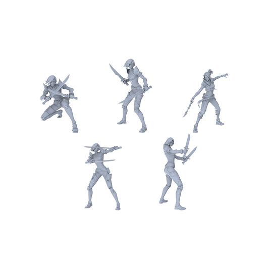 MRY-SFW LYGR066 Blade Squad 2 Military Theme Wargame Resin White Model Game Theme Sci-Fi Theme Wargame Miniature Soldiers Scene Characters Figure Hand-Painted