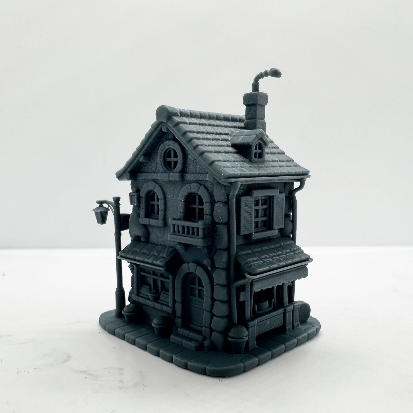 LYTS184 3D Printed Fairy-Tale Stone Cottage Miniature Model - Railroad Diorama Ornament