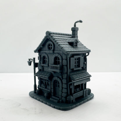 LYTS184 3D Printed Fairy-Tale Stone Cottage Miniature Model - Railroad Diorama Ornament