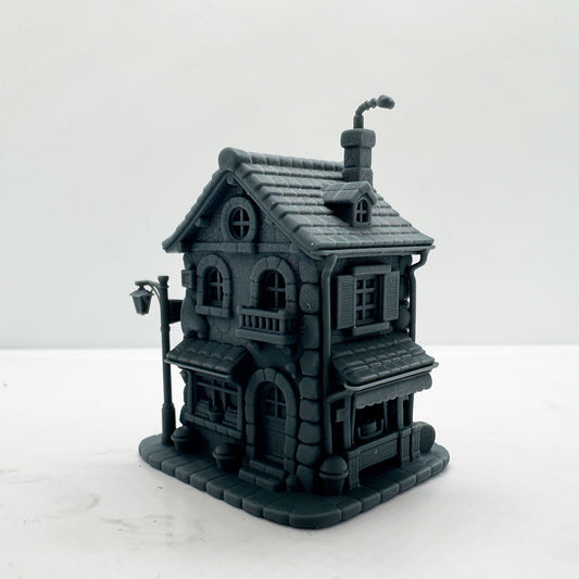 LYTS184 3D Printed Fairy-Tale Stone Cottage Miniature Model - Railroad Diorama Ornament