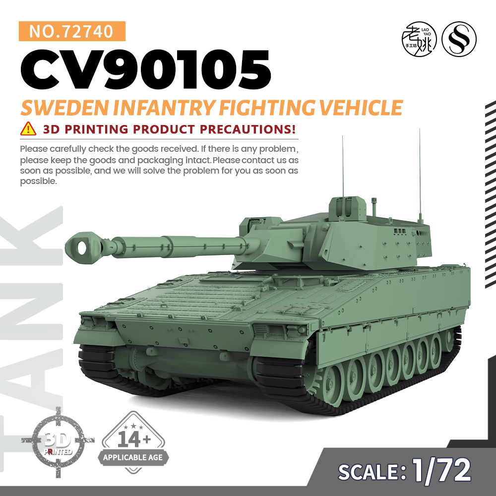 SSMODEL 740 Military Armoured Model Kit Sweden CV90105 Light Tank