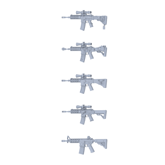 MRY-SFW LYGS301 Wolf Head Rage Series - 5-Piece Sci-Fi Assault Rifle Set Modified with Wolf Head Shape Elements