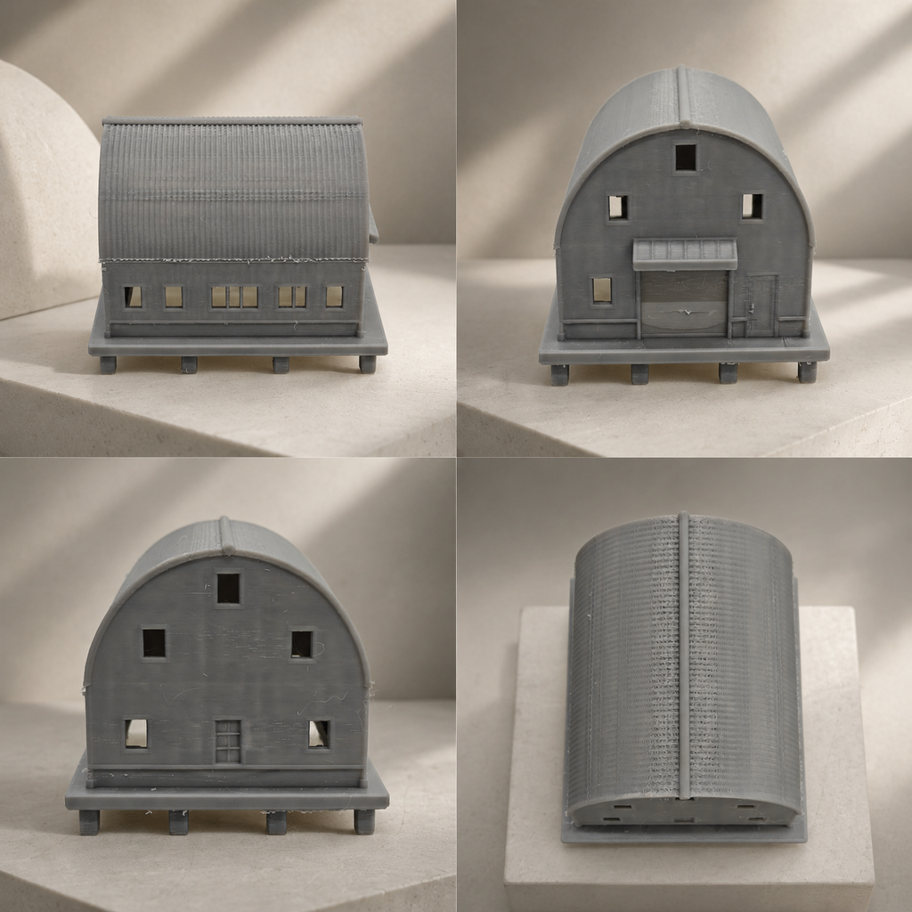 RHF0438 Domed industrial building Desktop Ornament Sand Table Architecture Architectural Model Miniature House Small-scale Landscaping