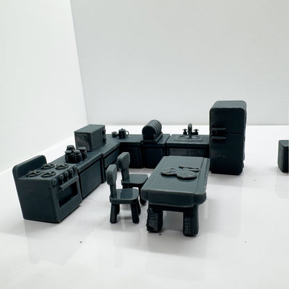 Yao's Studio LYTS086 3D Printed Miniature Model Cartoon-Style Modern Kitchen Furniture Set