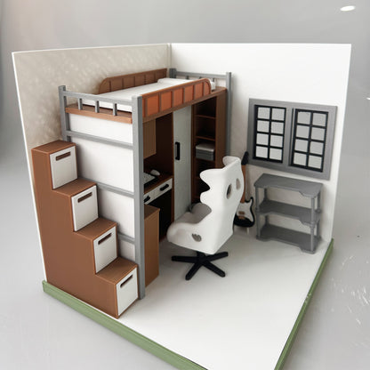 RHF1012 Summer Retreat Hut 3D Printing DIY Miniature Scenes Dollhouse Frame Creative Decorations Desktop Scenarios Mini Models 12-Inch BJD OB Doll