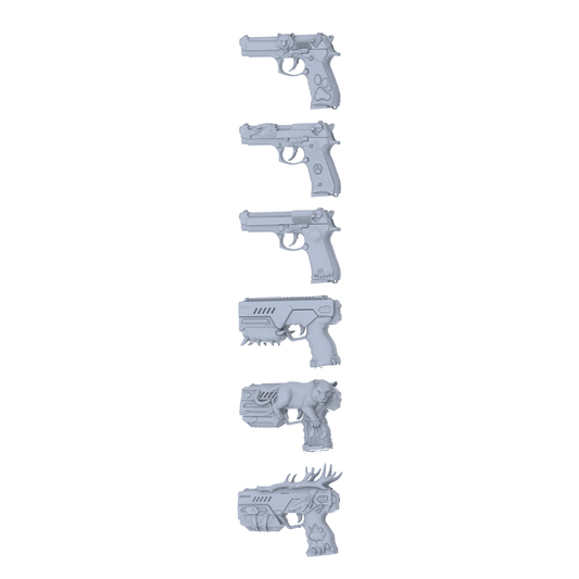 MRY-SFW LYGS270 Floral Beast Spirit Series - 6-Piece Classic Pistol Set Modified with Fierce Beast Elements